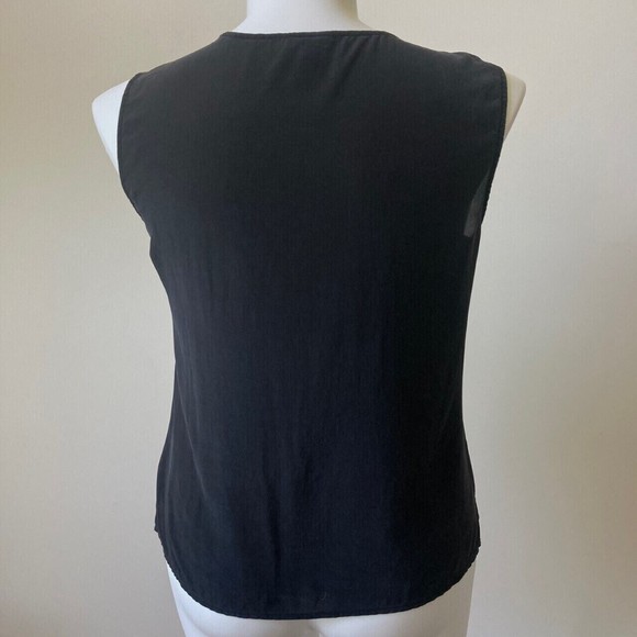 Talbots Silk Top Women Size 12 Sleeveless Blouse Semi Keyhole Floral Print Class - Picture 5 of 9